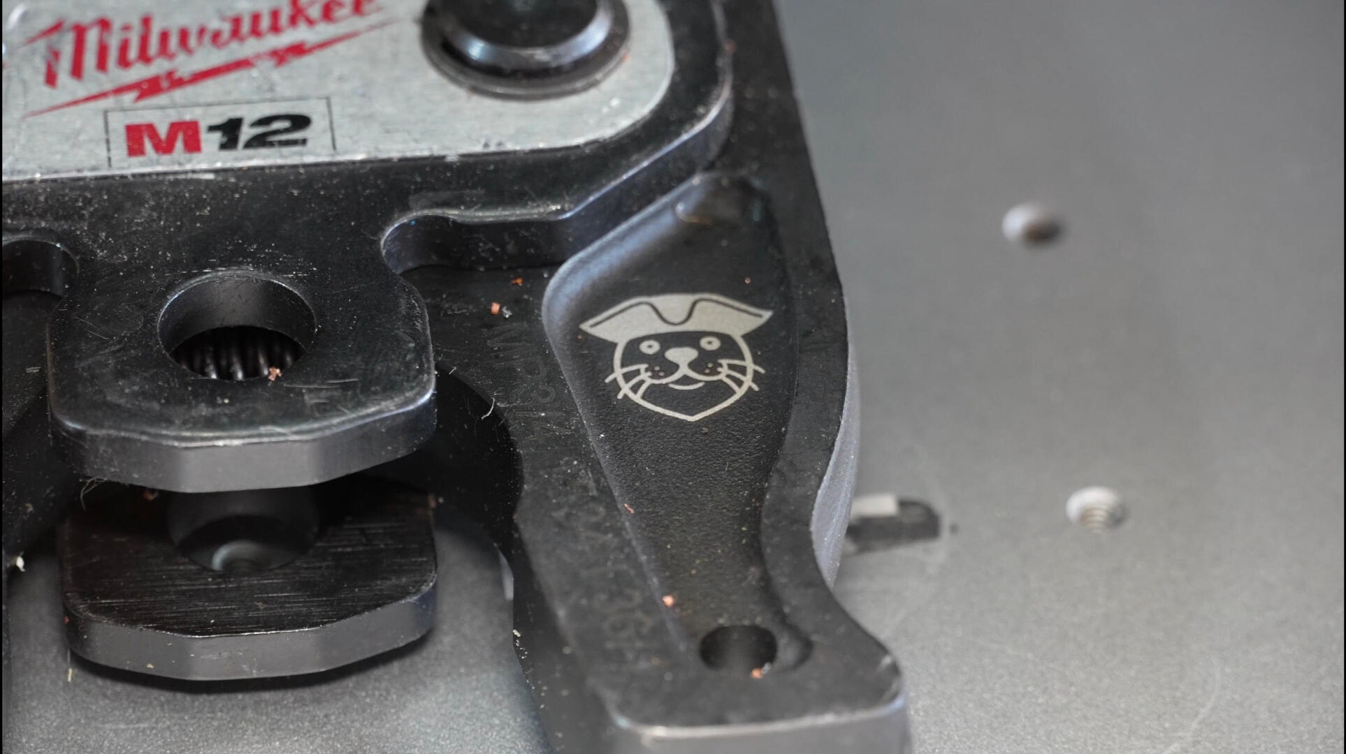 Milwaukee Pro-Press Jaws - Metal engraving · Tool marking
